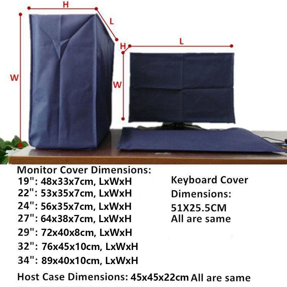 3PCS Dust Cover Desktop Monitor Computer PC Dustproof Case Keyboard Tower