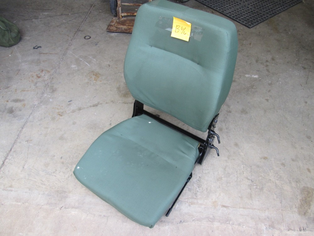 NOS Bucket Seat for Military Vehicle w/ Slider, Seat & Back Fold Up/Down Sc