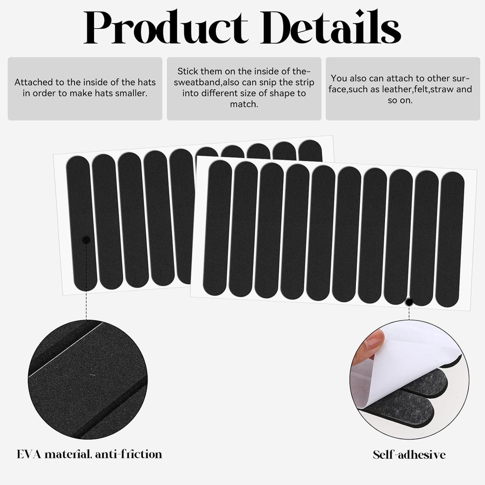 20 Pcs Hat Sizer Reducer Insert, Inserts To Make Fit Smaller, Fitted Hat...