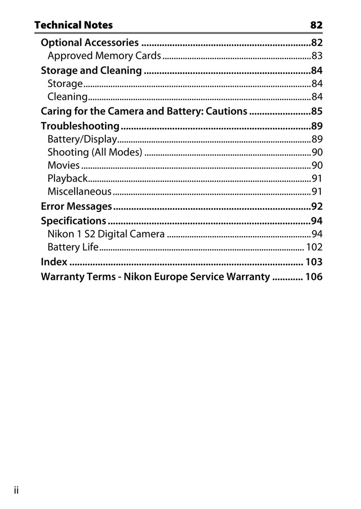 Nikon 1 S2 — User Manual Owners Guide Reference — 121 Pages — USA Made
