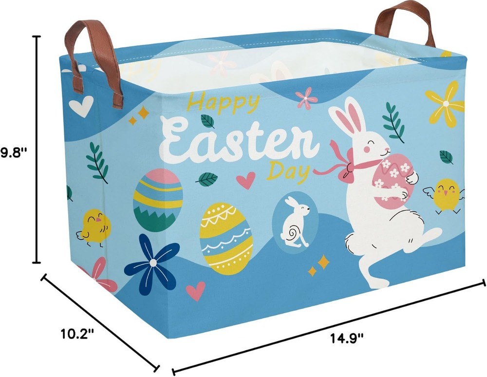 Essme Rectangular Easter Basket, Kids Storage bin Organizer with Handles for ...