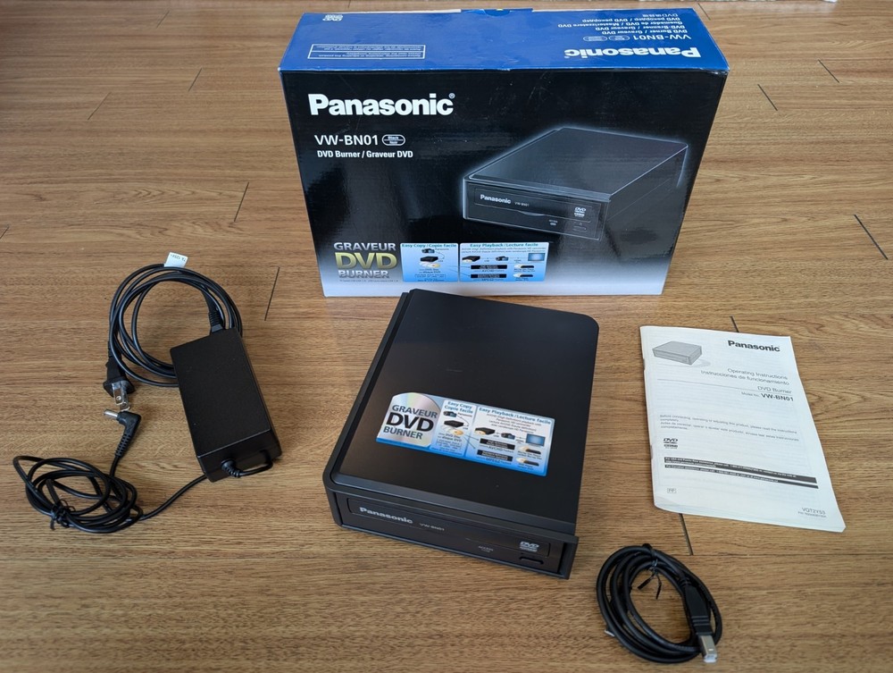 Panasonic VW-BN01 External DVD Burner Complete With Manual, AC Adapter, Box EUC