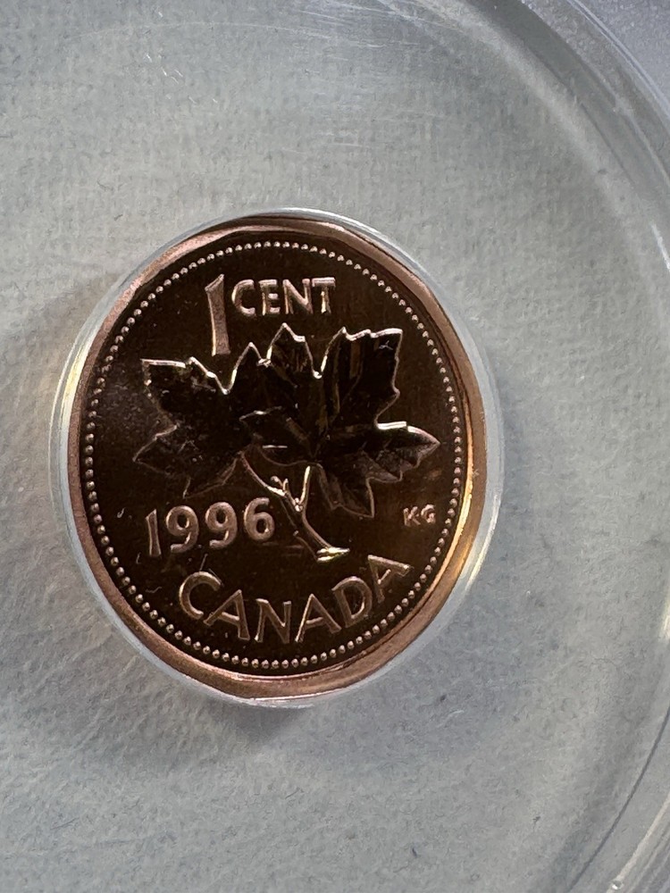 1996 Canada 1 Cent Graded MS 69 DCAM by ANACS Specimen