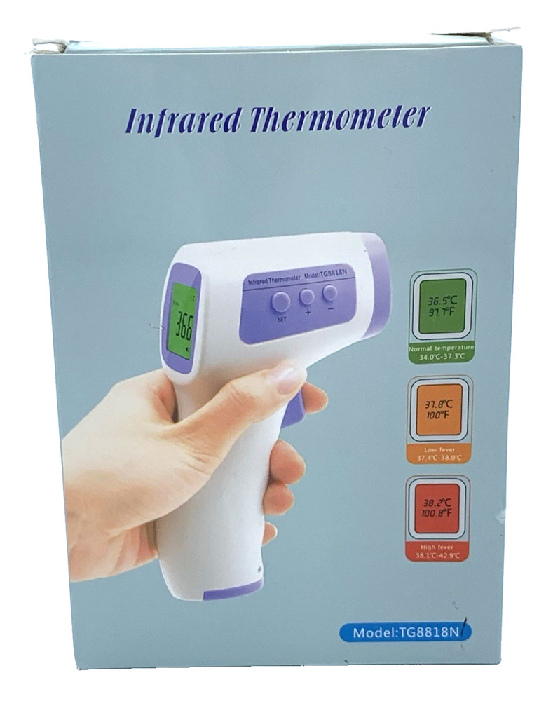 Non-Contact Infrared Digital Thermometer LCD Display Memory Function New In Box