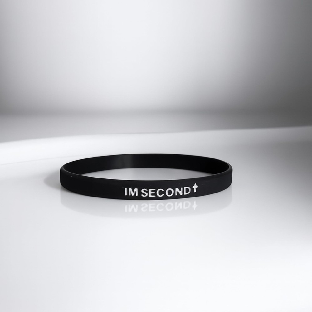 GOD IS FIRST BRACELET, IM SECOND Bracelets, Large, White/Black