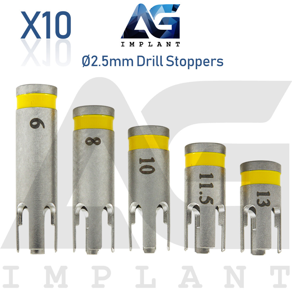 10 Drill Stoppers Ø2.5mm External Irrigation Surgical Tools Dental