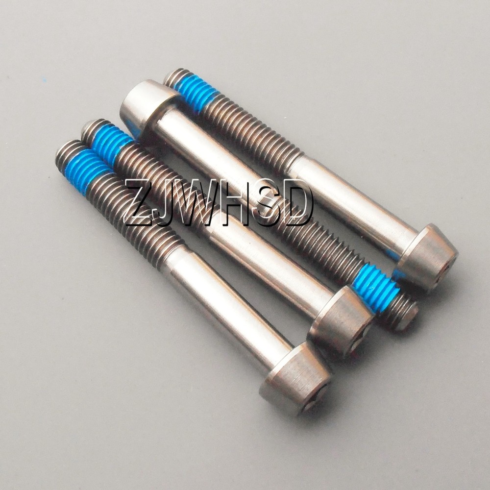 4pcs M5 x 40 Titanium Ti Screw Bolt Allen Hex Taper Socket Cap Head+ThreadLocker