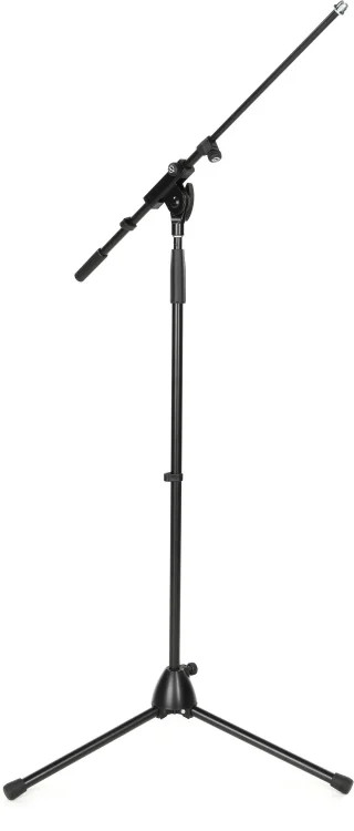 K&M Microphone Stand with Telescoping Boom Arm - Black