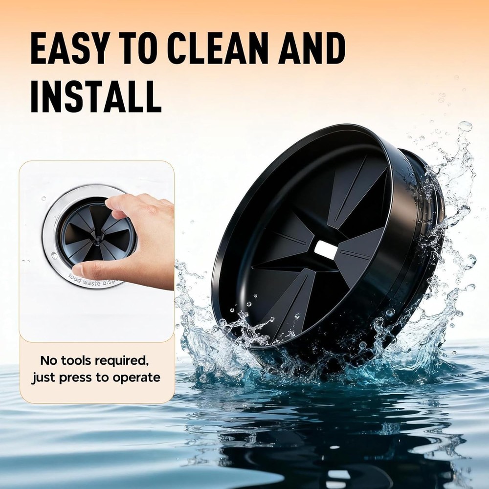 2-Pack Garbage Disposal Splash Guards - Noise-Reducing & Easy Install, 3 3/8"