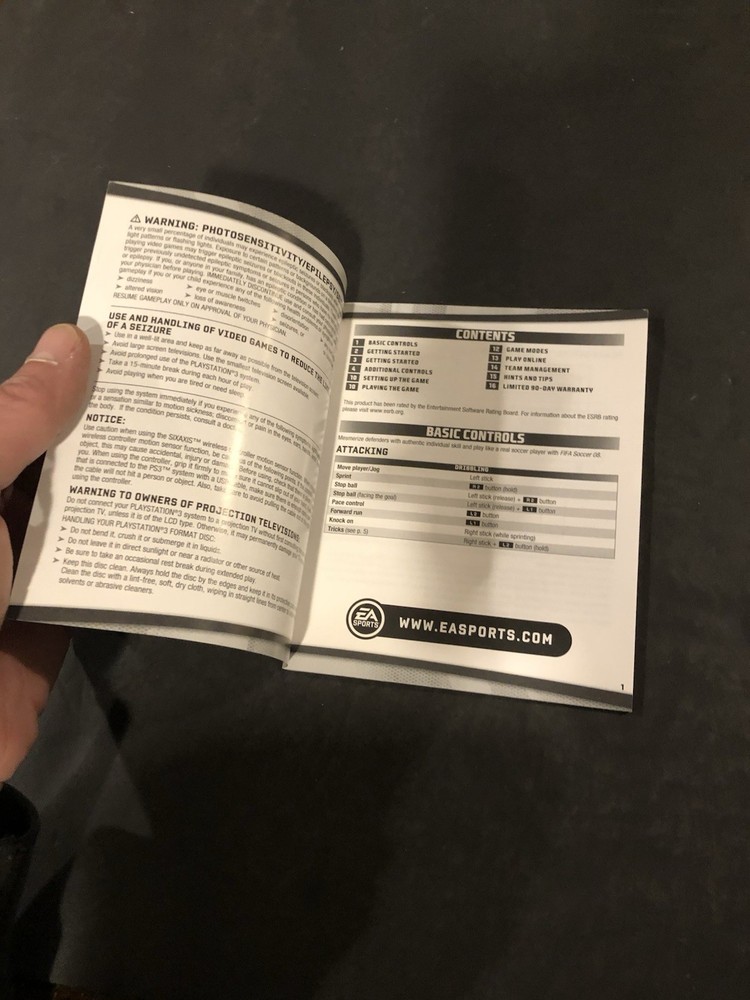 08 soccer ps3 Manual only