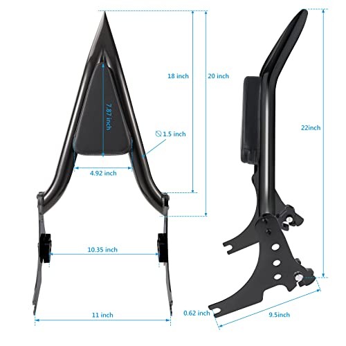Sissy Bar Passenger Backrest, Detachable Passenger Backrest Rear Pad