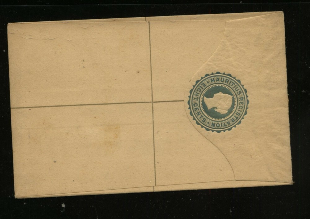 Mauritius  postal registered envelope  8 cents unused   KL0816