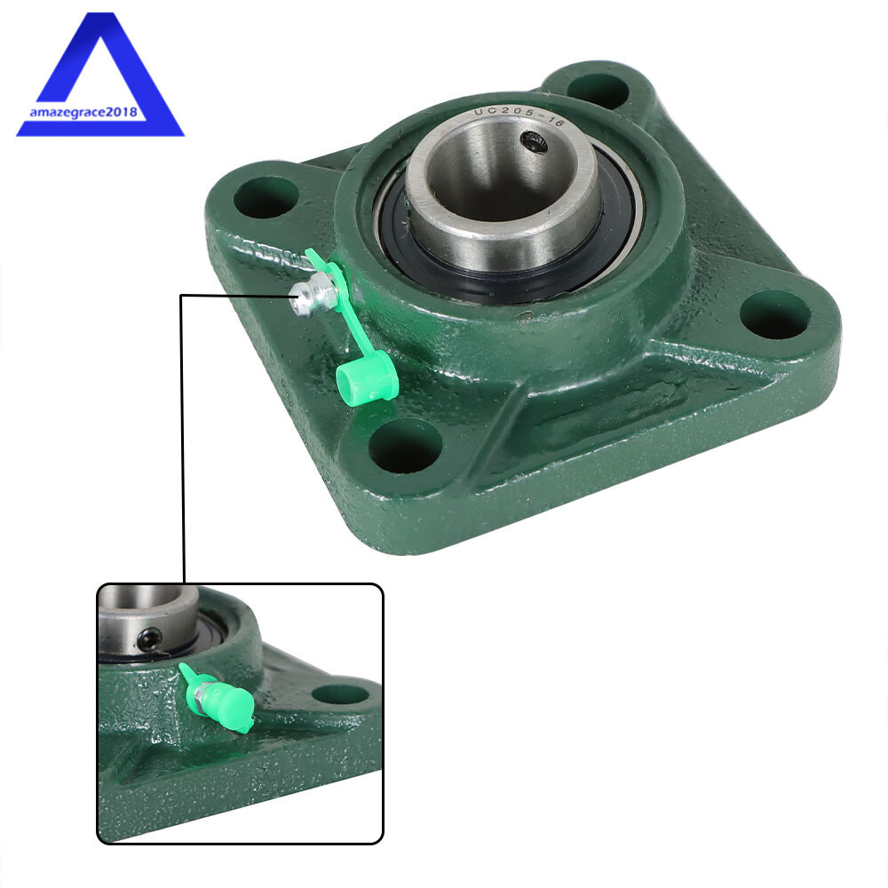 2 Pack UCF205-16 1" Bore Solid Base Pillow Block Flange Mounted Bearing 4 Bolt
