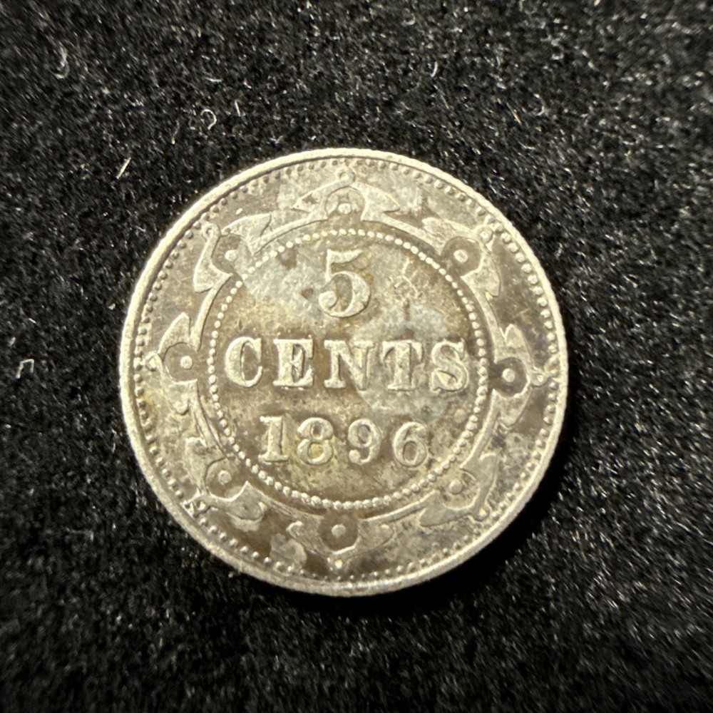 1896 Newfoundland Five Cent Silver Coin 5C A5