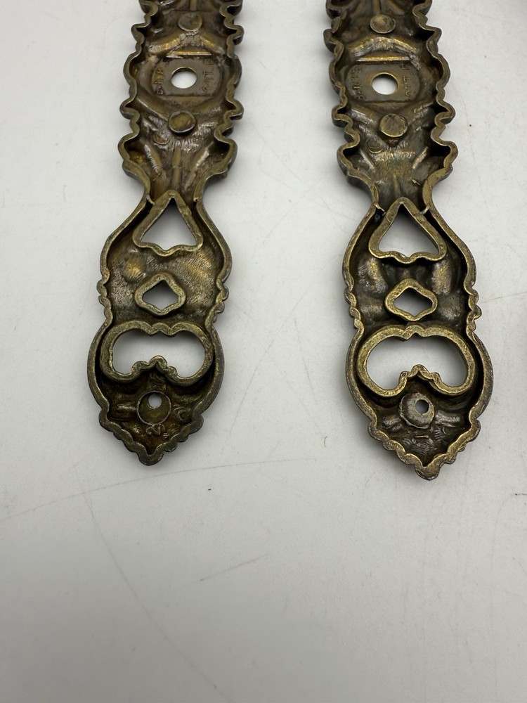 Vintage Brass Drawer Drop Bail Pull Handles MCM & Brass Scroll Drops
