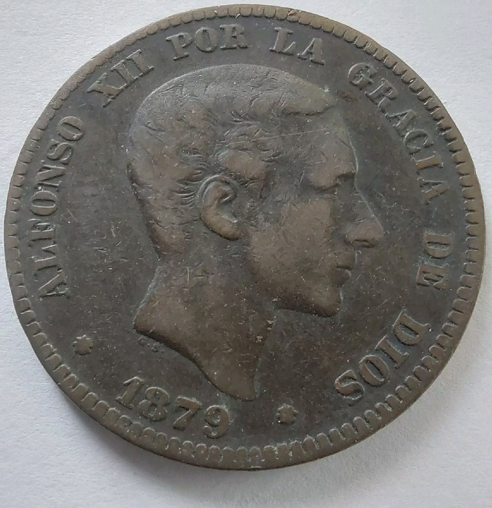 Spain 10 Centimos 1879 .#202k