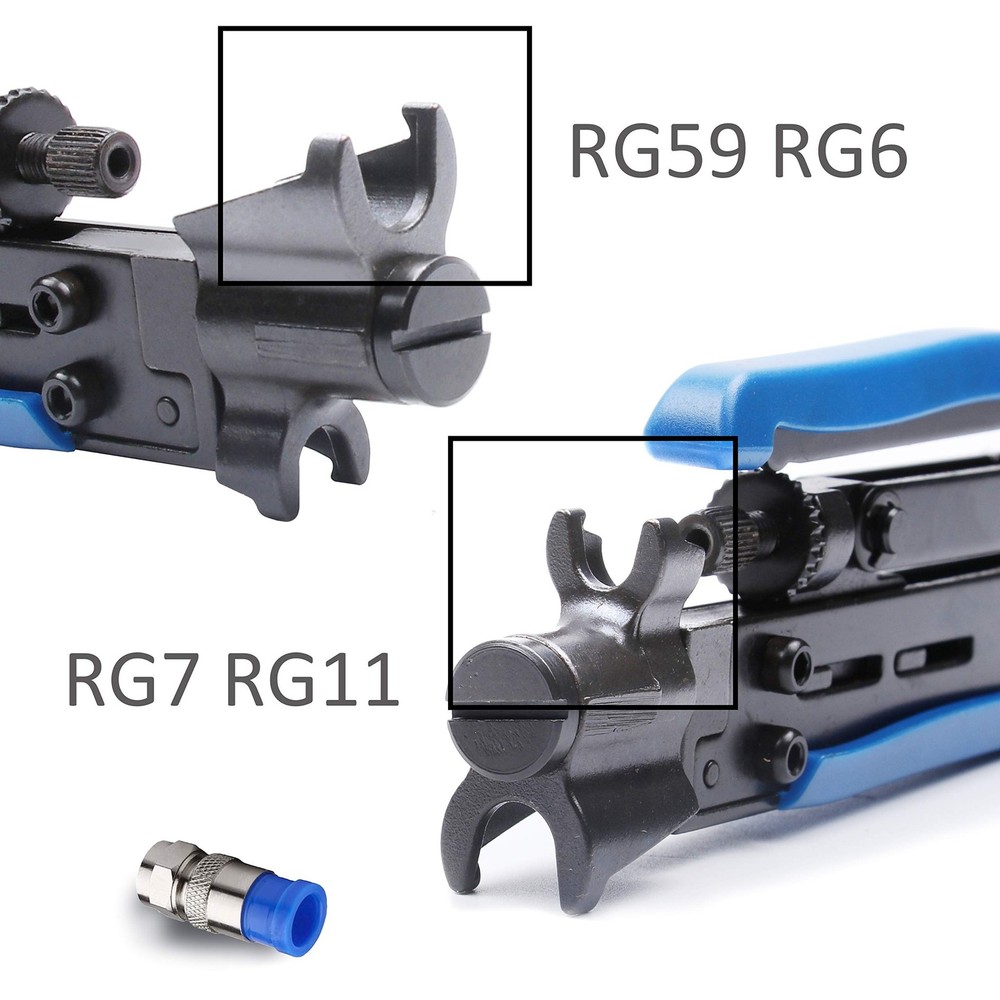 Coax Cable Crimper Kit, Yangoutool Coaxial Compression Tool, Adjustable RG6 R...