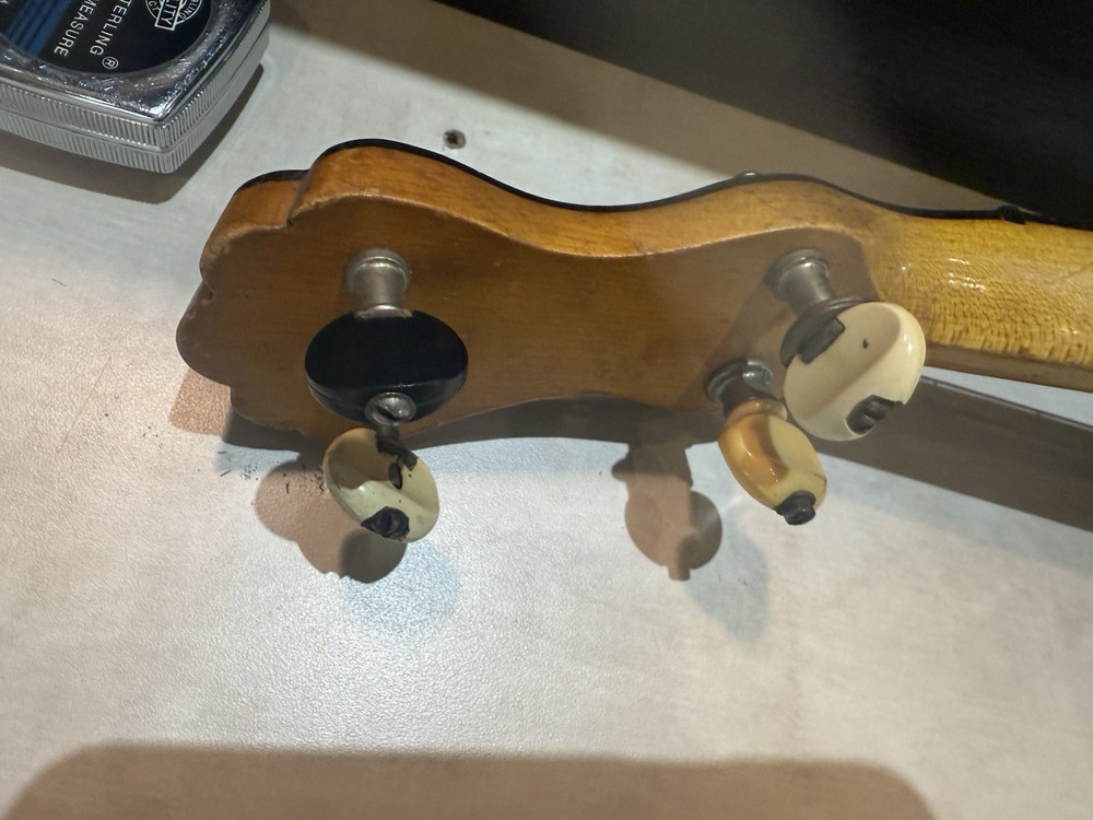 Vintage Early 1900’s Nice 4 String Banjo Decorated Back