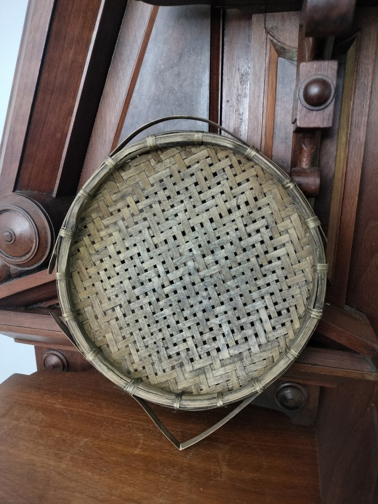Vintage Bamboo Strainer Sieve Colander Woven