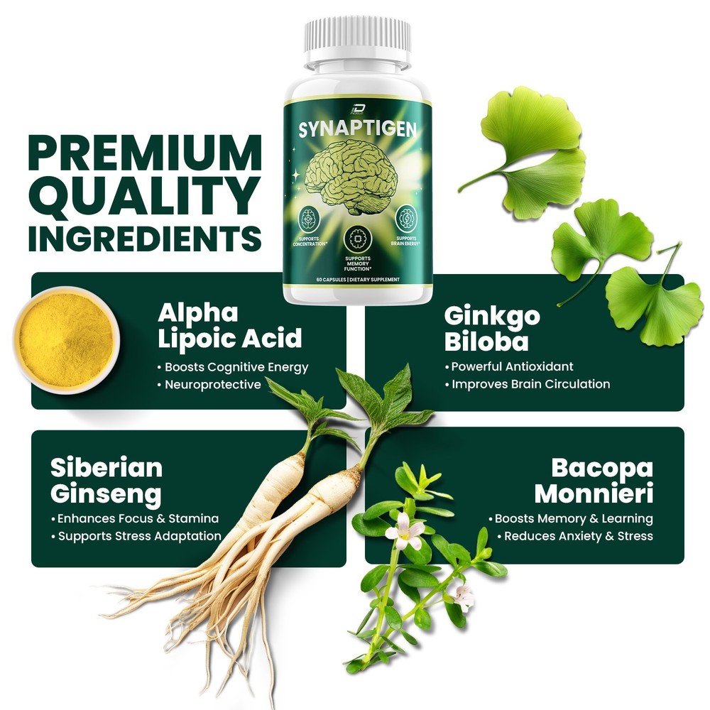 (2 Pack) Synaptigen Supplement Capsules – Synaptigen Natural Blend for Memory