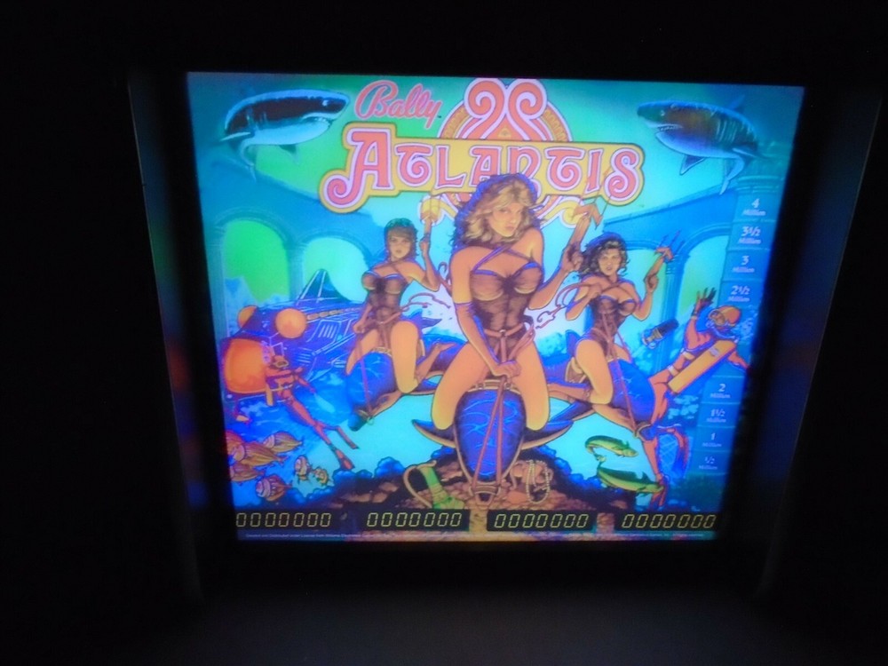 Bally Atlantis Pinball Head LED Display light box