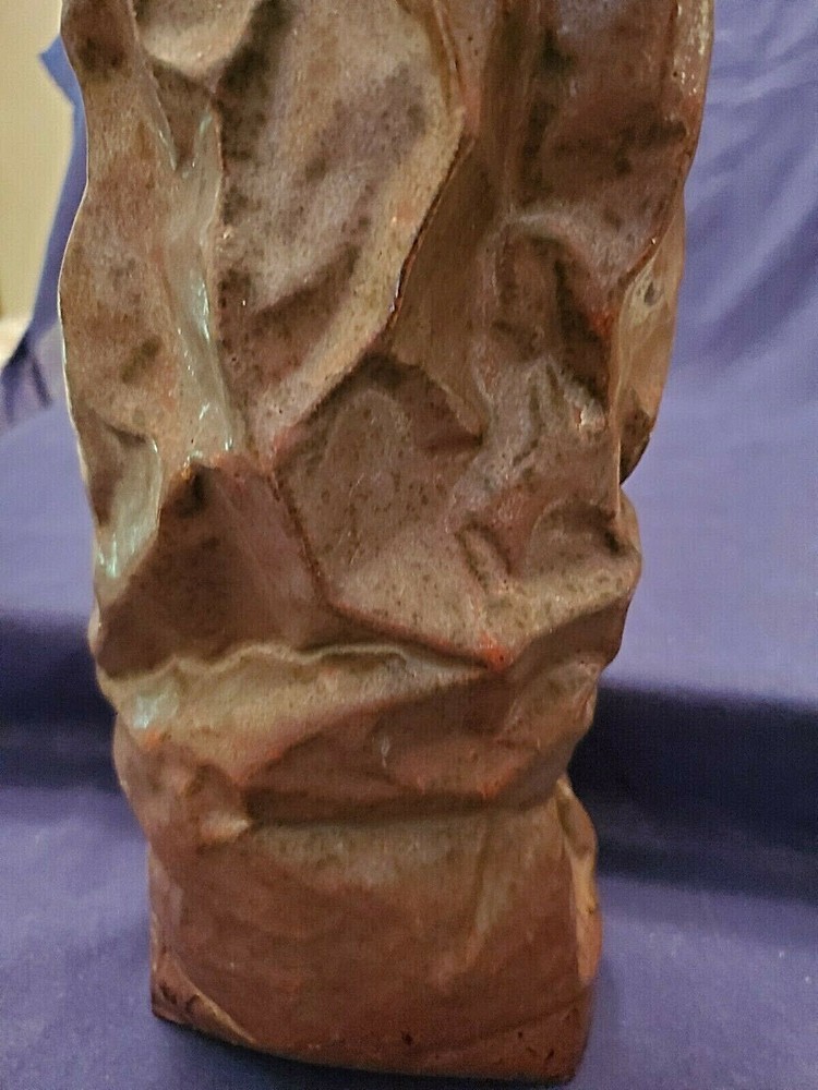 CERAMIC BROWN TALL BAG WITH HANDLES 16" TALL