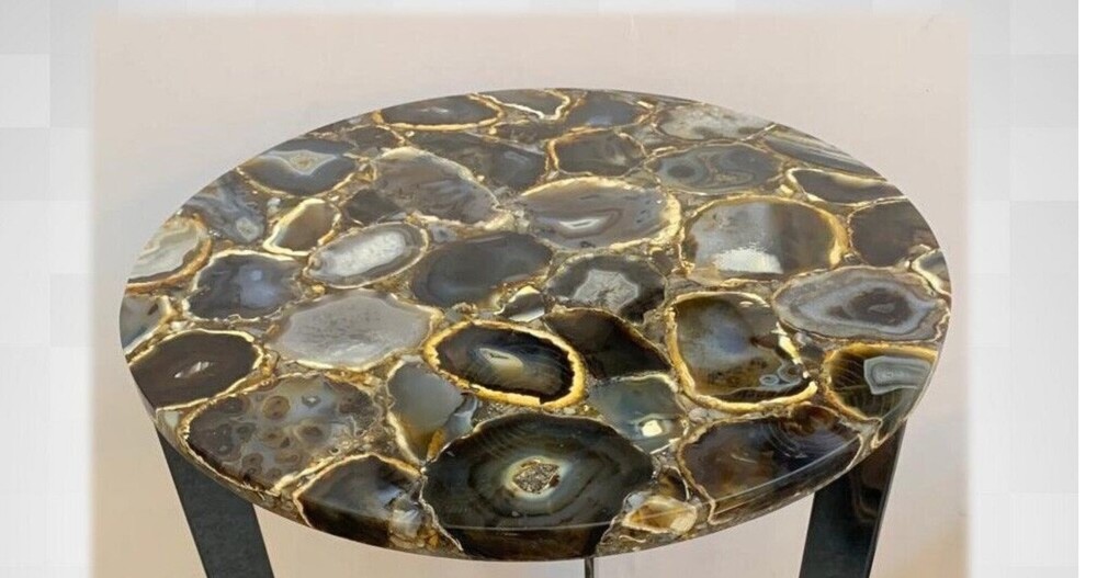 Natural Agate Coffee Table Top Side Table, Agate Console Table Home Decor