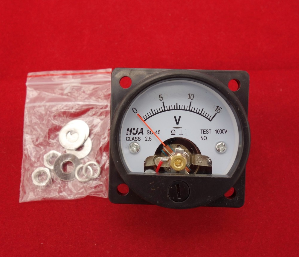 DC 0-15V Analog Voltmeter Analogue Voltage panel meter SO45 directly Connect