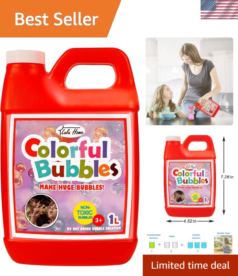Concentrated Bubble Solution, 1 L/ 33.8 OZ Refill for Bubble Machines, Giant ...