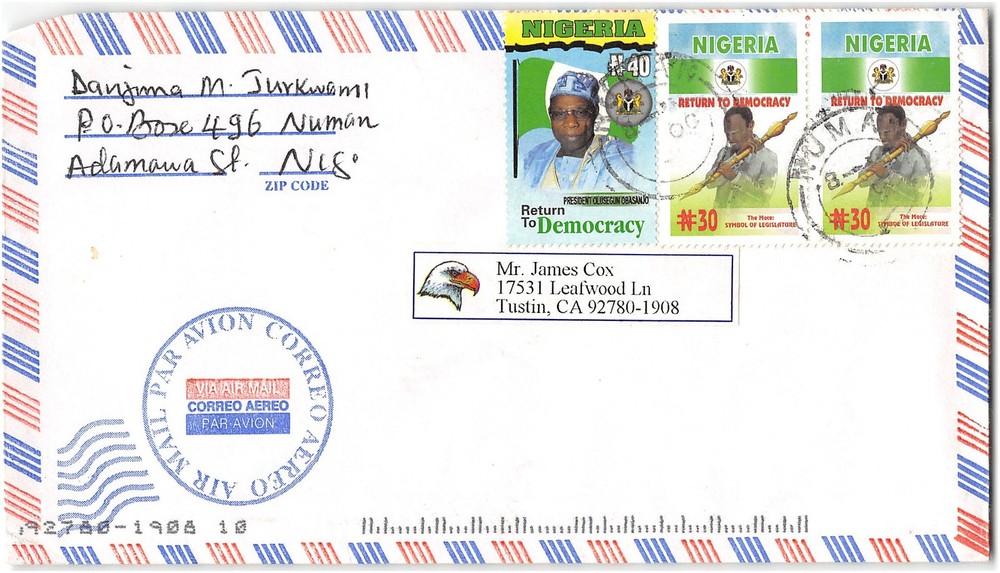 Nigeria to Tustin CA