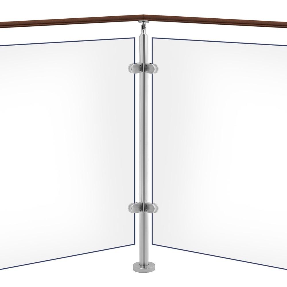 Corner Column Post, Stainless Steel Coner Post, Corner Post for Glass Railing