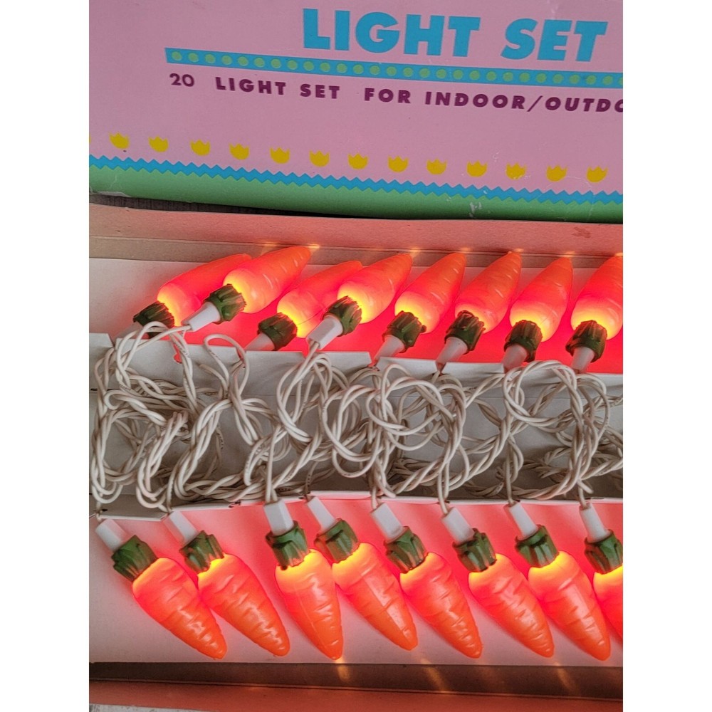 vintage Silvestri Easter carrot string set light up 20 count spring