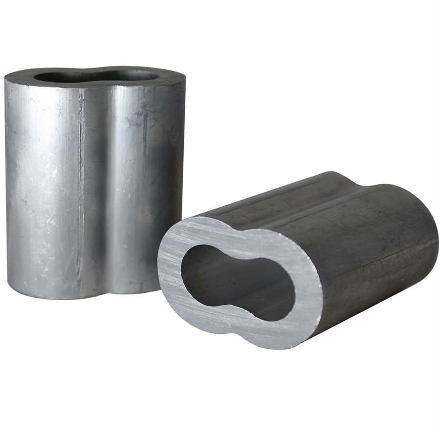 100 Aluminum Sleeves for Wire Rope Cable, 5/16".