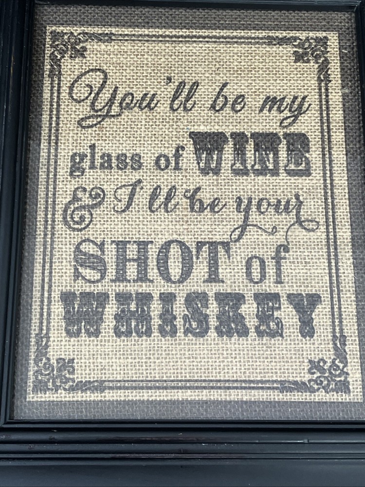 11” X 13” FRAMED BURLAP SAYING BAR ACCESSORY
