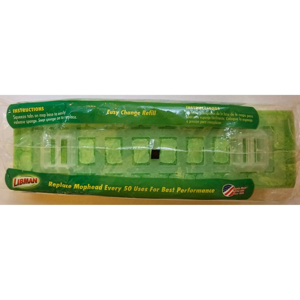Libman Scrubster Mop Refill Easy Change Super Absorbent Cellulose Surface 1 ct