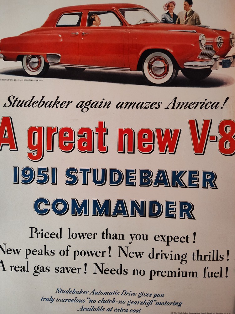 1951 LIFE Ad Advertisement STUDEBAKER Commander V-8 Automobile Front Cover