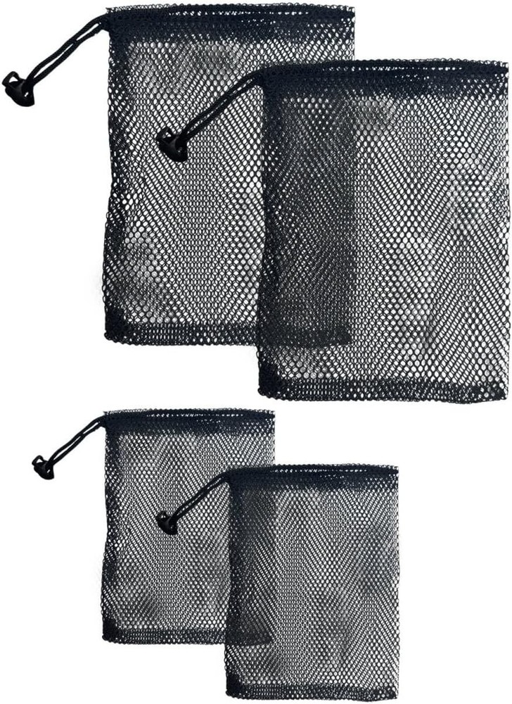 Nylon Drawstring Organizer Bags 10 Pcs Black