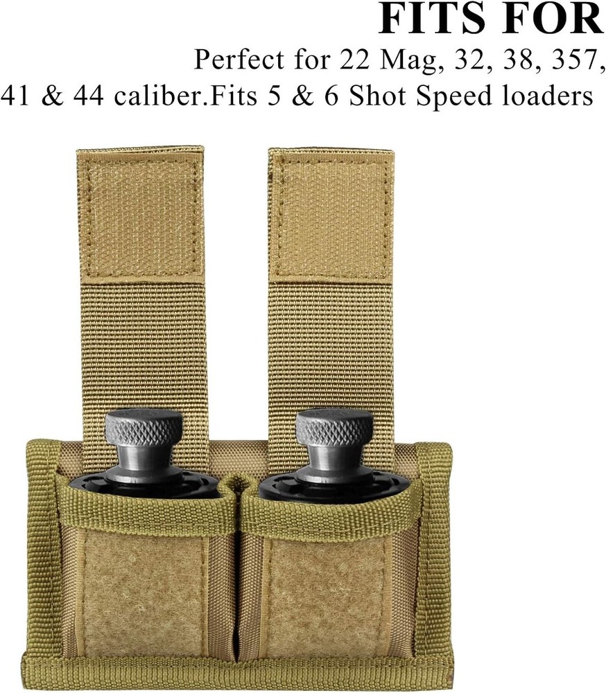 Kosibate Speedloader Pouch Case Holder Nylon Tactical Double Tan