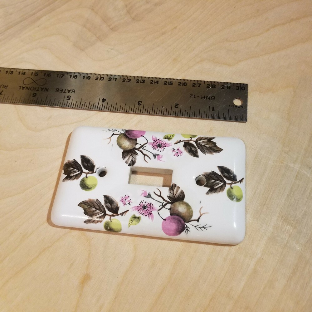 Fruits & Plants on White Ceramic Light Switch Faces Covers - Swanky Barn