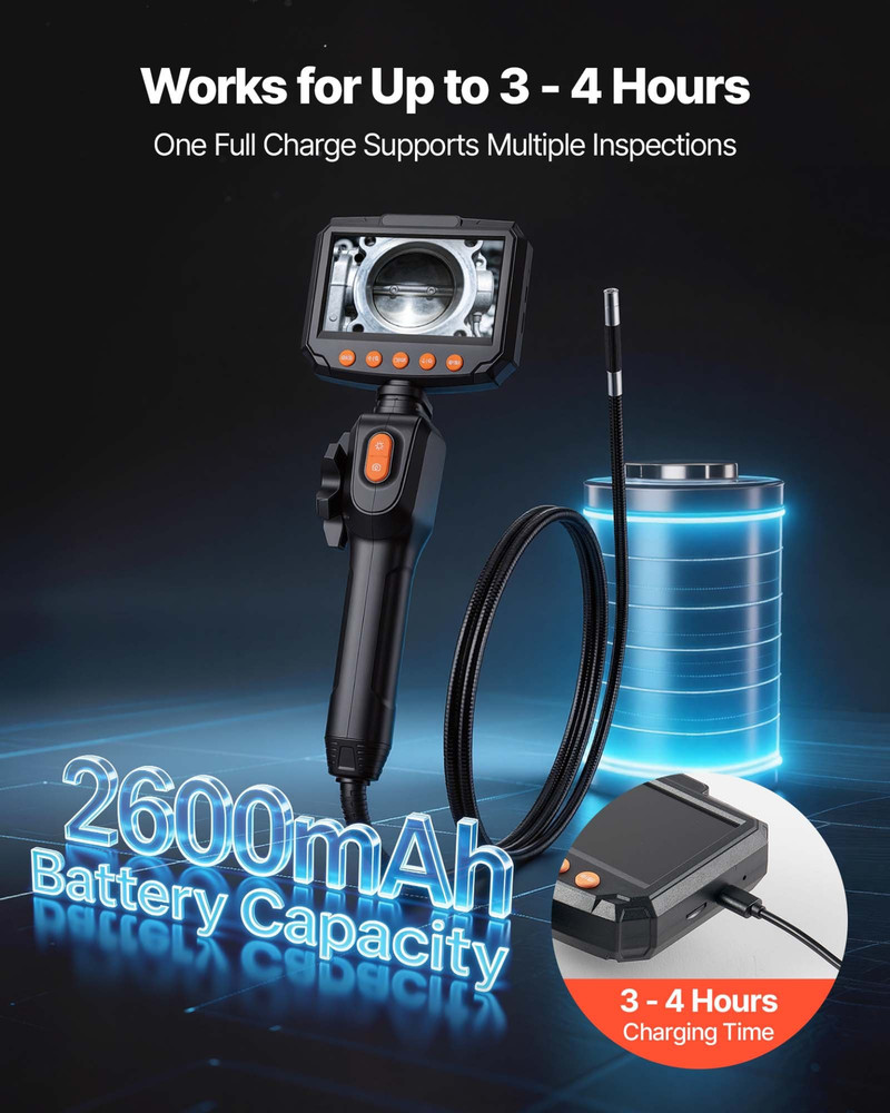 Articulating Endoscope with Light, Plumbing (4.9FT Cable)