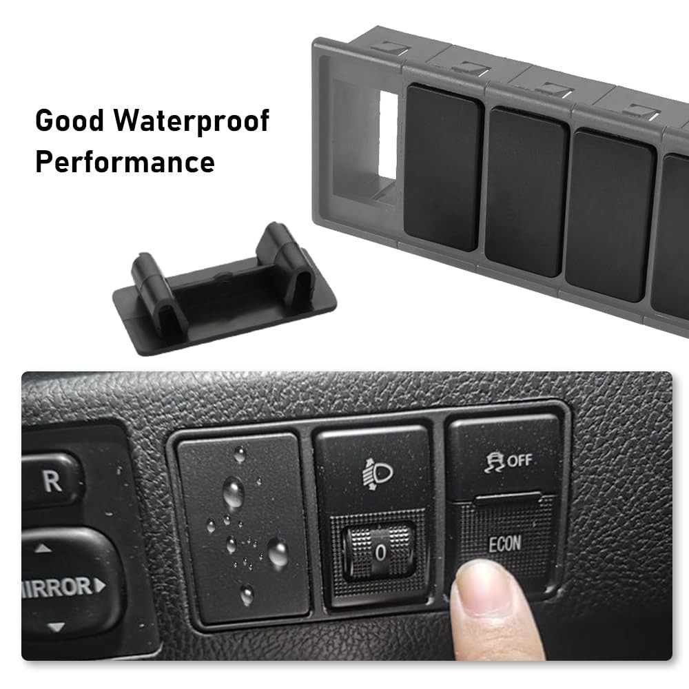 8 Pcs Rocker Switch Panel Cover ABS Rectangular Blank Snap-in