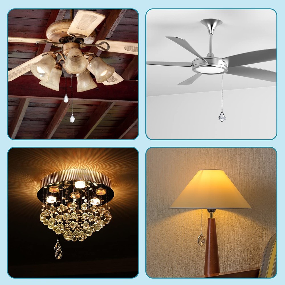 LINGTONG 2PCS Ceiling Fan Pull Chains, Premium Fan Pull Chain with 20-inches ...