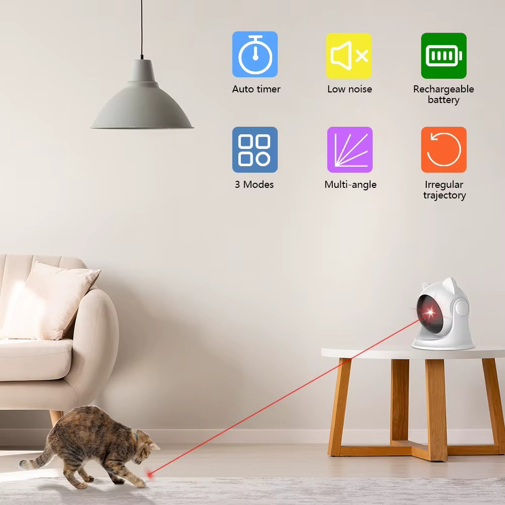 Automatic Cat Laser Toy Interactive Light Chaser for Pets