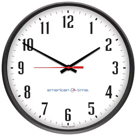 12" Analog Wall Clock, Black, R54bhsd989g