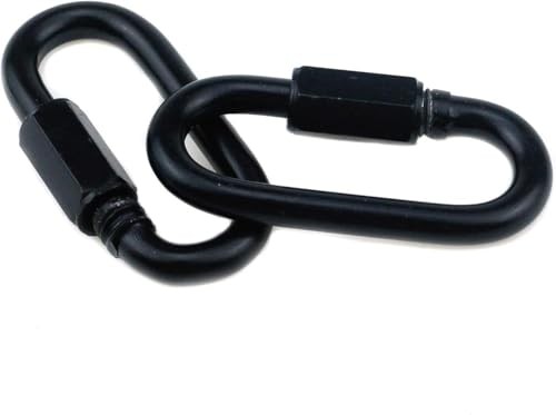 6MM Heavy Duty D Shape Chain Locking, Chain Quick Link Connector- Black M6