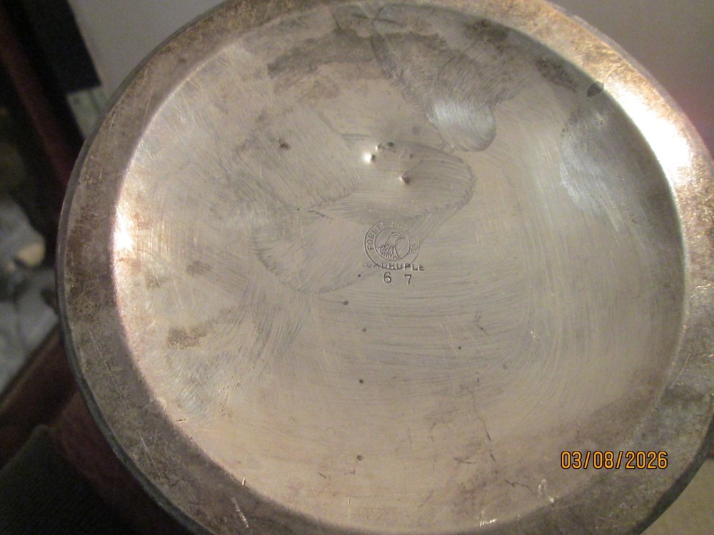 ANTIQUE 3 CUP {missing one] CANDLE HOLDER. FORBES SILVER COMPANY.