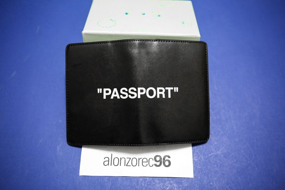 Off White Passport Holder Wallet Black