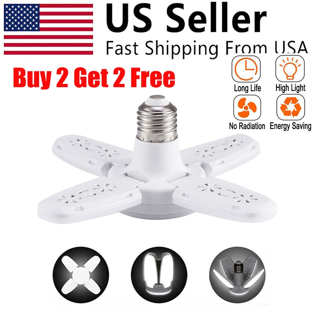 E27 LED Garage Light Bulb 28W Deformable Ceiling Fixture Lights Workshop Lamp