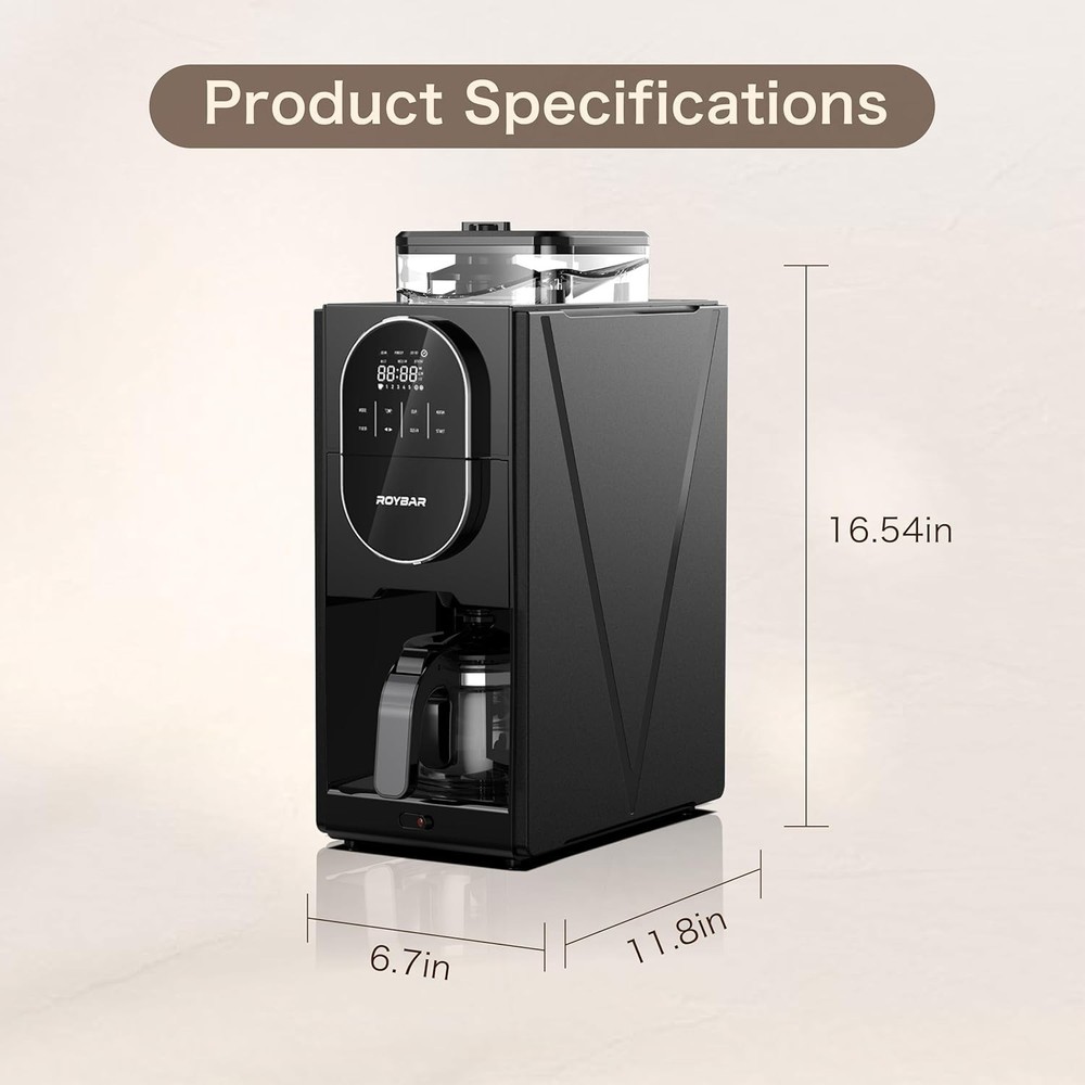 Programmable Coffee Maker with Built-In Grinder – Hot & Cold Brew Coffee Machine