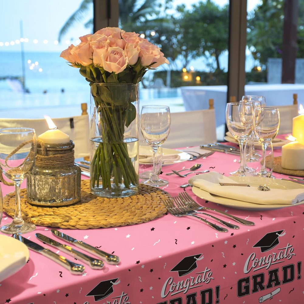 Graduation Tablecloths 2025 Waterproof Disposable Rectangular Covers 3PCS